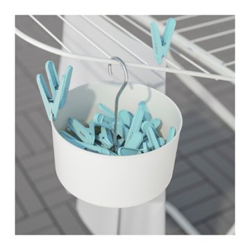 【IKEA Original】TORKIS -トルキス- 洗濯バサミ用バスケット 洗濯バサミ30個付き 室内/屋外用 ホワイト ブルー画像