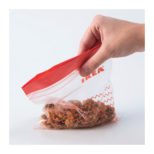 【IKEA Original】ISTAD -イースタード- プラスチック袋 レッド 60PCS 0.4L袋*30/1L袋*30の画像