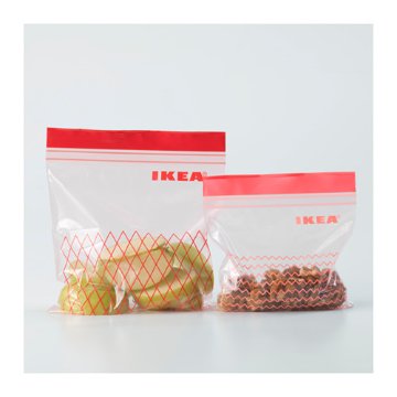 【IKEA Original】ISTAD -イースタード- プラスチック袋 レッド 60PCS 0.4L袋*30/1L袋*30の画像