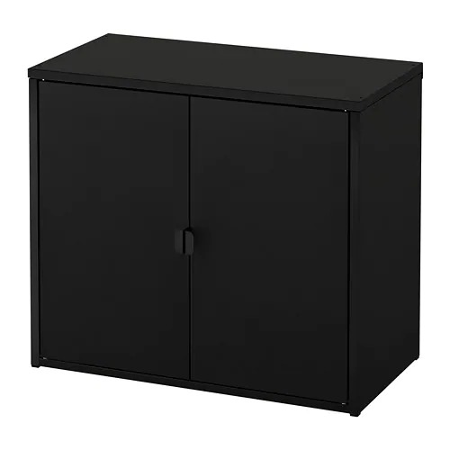 【IKEA Original】BROR -ブロール- 収納 棚 キャビネット 扉2枚付 ブラック 76x40x66 cm画像