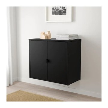 【IKEA Original】BROR -ブロール- 収納 棚 キャビネット 扉2枚付 ブラック 76x40x66 cmの画像