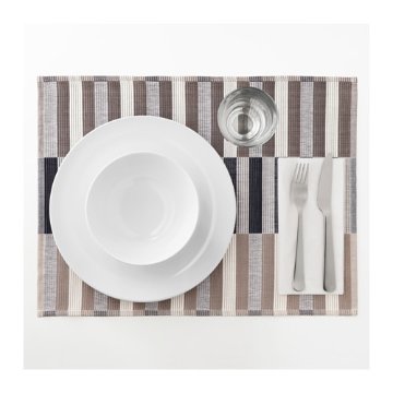 【IKEA Original】MITTBIT -ミットビート- ランチョンマット ブラック ベージュ ホワイト 45x35 cm画像
