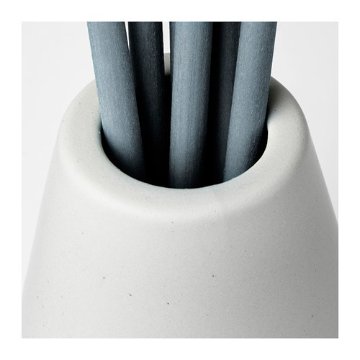 【IKEA Original】NJUTNING -ニュートニング- 花瓶＆香り付きスティック6本 花開くベルガモット グレー 8.5cmの画像