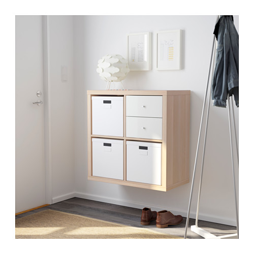 【IKEA Original】KALLAX -カラックス- シェルフユニット ホワイトステインオーク調 77x77 cm画像