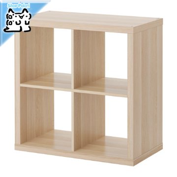 【IKEA Original】KALLAX -カラックス- シェルフユニット ホワイトステインオーク調 77x77 cmの画像