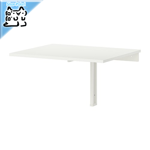 【IKEA Original】NORBERG -ノールベリ- 壁取り付け式ドロップリーフテーブル ホワイト 74x60 cm画像