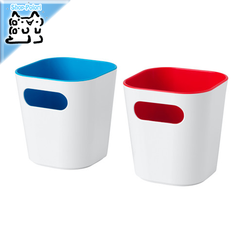 【IKEA Original】GESSAN -ゲッサン- ボックス 小物入れ ホワイト 2ピース 10x10x10 cmの画像