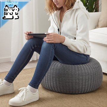 【IKEA Original】SANDARED -サンダレード- プーフ スツールクッション グレー 56 cmの画像