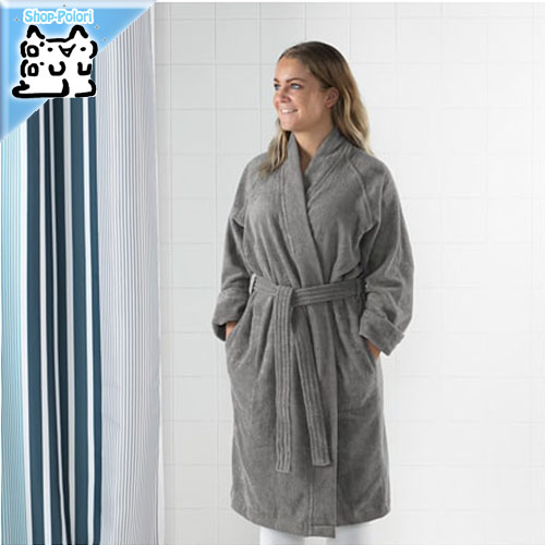 【IKEA Original】ROCKAN -ロッコン- バスローブ グレー S/Mサイズ 綿 100% ルームウェアの画像