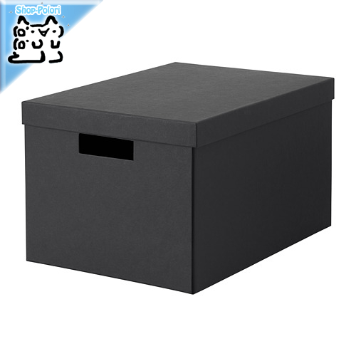 【IKEA Original】TJENA -ティエナ- 収納ボックス ふた付き ブラック 25x35x20 cm画像