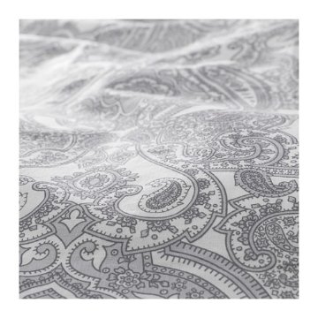【IKEA Original】JATTEVALLMO -イェッテヴァッルモ- 掛け布団カバー＆枕カバー（枕カバー2枚） ホワイト グレー 200x200/50x60 cm画像