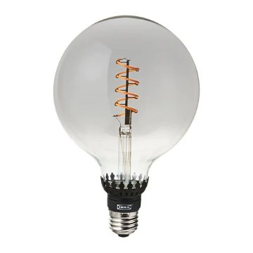【IKEA Original】ROLLSBO -ロルスボ- LED電球 E26 200ルーメン 調光可能 球形 グレークリアガラス 125 mm画像