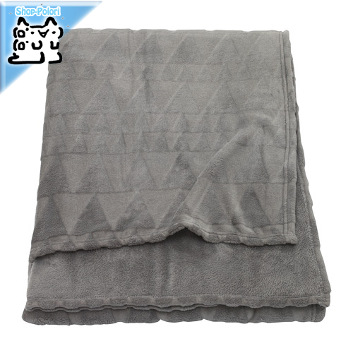 【IKEA Original】HARKAL -ハルコール- 毛布 グレー ダブル～キングサイズ用 200x200 cmの画像