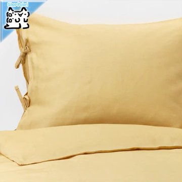 【IKEA Original】PUDERVIVA -プデルヴィーヴァ- 掛け布団カバー＆枕カバー シングルサイズ用 ライトイエロー 150x200/50x60 cm画像