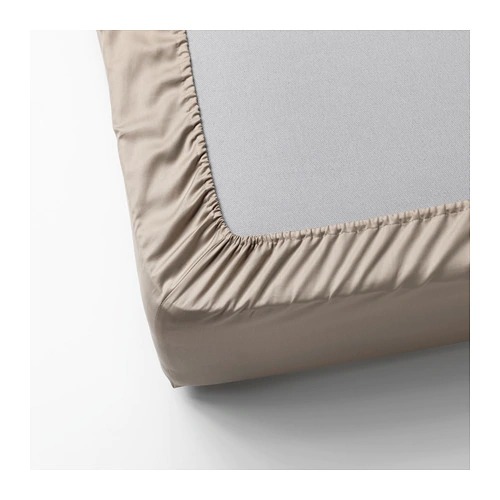 【IKEA Original】NATTJASMIN -ナットヤスミン- ボックスシーツ ライトベージュ シングルサイズ 90x200 cmの画像
