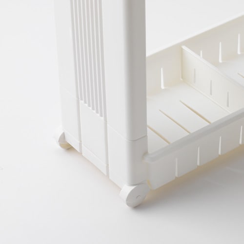 【IKEA Original】LARSOLE -ラルソレ- 収納ユニット キャスター付 プラスチック ホワイト 57x13x104 cm画像