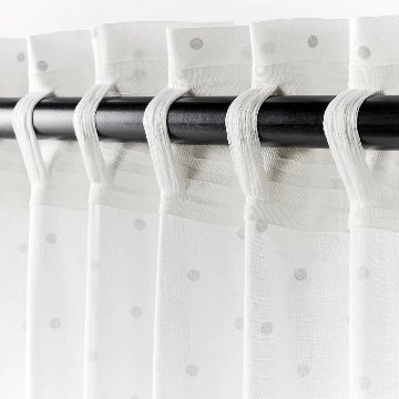 【IKEA Original】LEN -レーン- カーテン タッセル付き 1組 水玉模様 ホワイト 120x250 cm画像