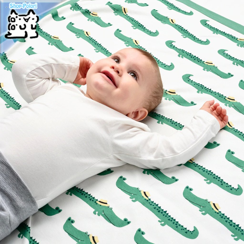 【IKEA Original】RORANDE -ローランデ- 毛布 クロコダイル グリーン 80x100 cmの画像