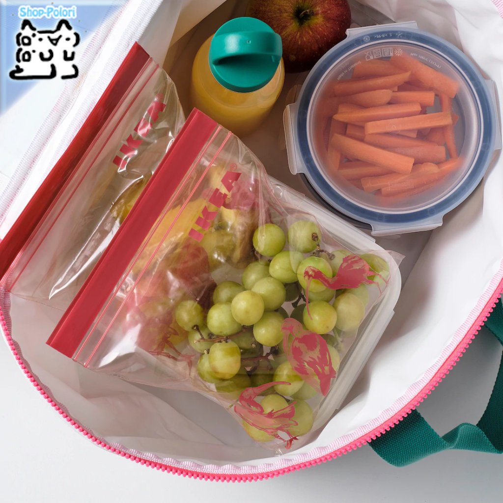 【IKEA Original】ISTAD -イースタード- フリーザーバッグ 模様入り ピンク 1 L 25 ピースの画像