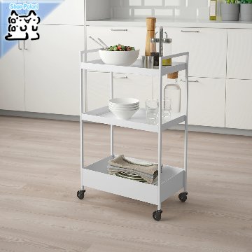 【IKEA Original】NISSAFORS -ニッサフォース- ワゴン ホワイト 50.5x30x83 cm画像