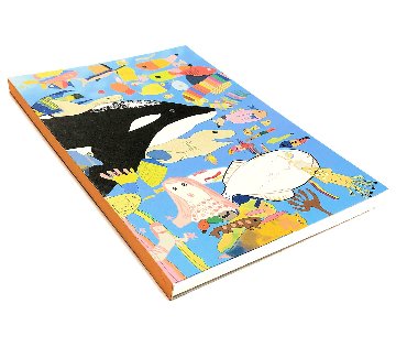 SDGs　再生紙ノート「水族館」(白紙表紙カラー印刷版)画像