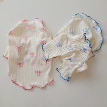 pastel ribbon rib topsの画像