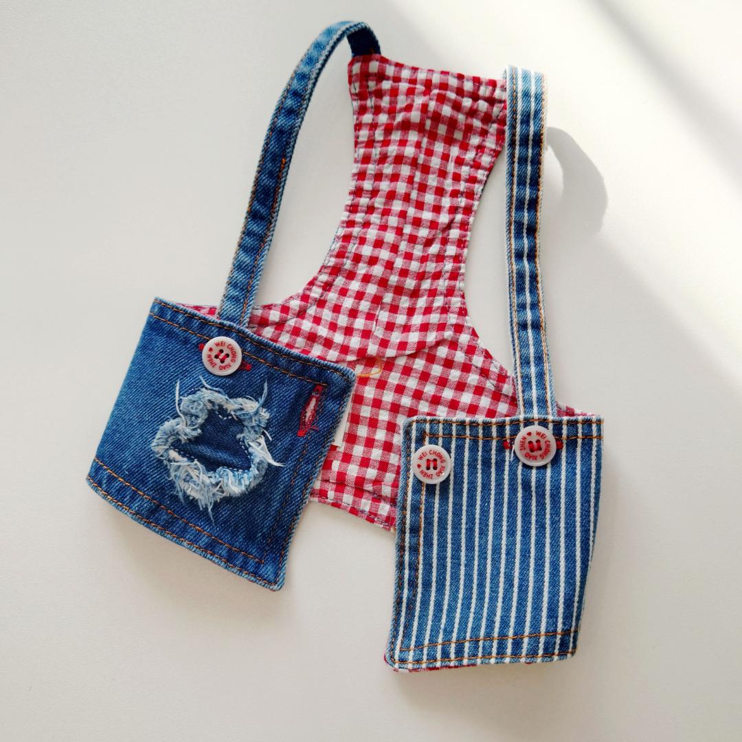 denim apron one-pieceの画像