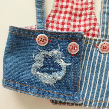 denim apron one-pieceの画像