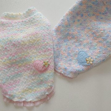 mix yarn heart applique topsの画像