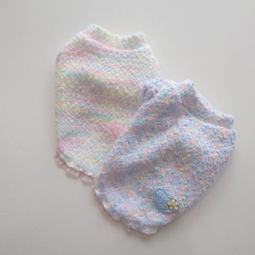 mix yarn heart applique topsの画像