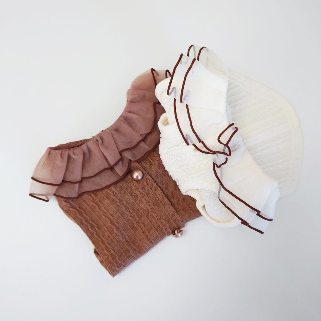 frill lace ノースリーブトップスの画像
