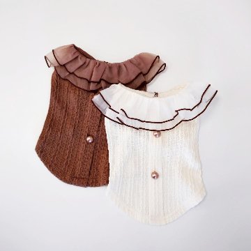 frill lace ノースリーブトップスの画像