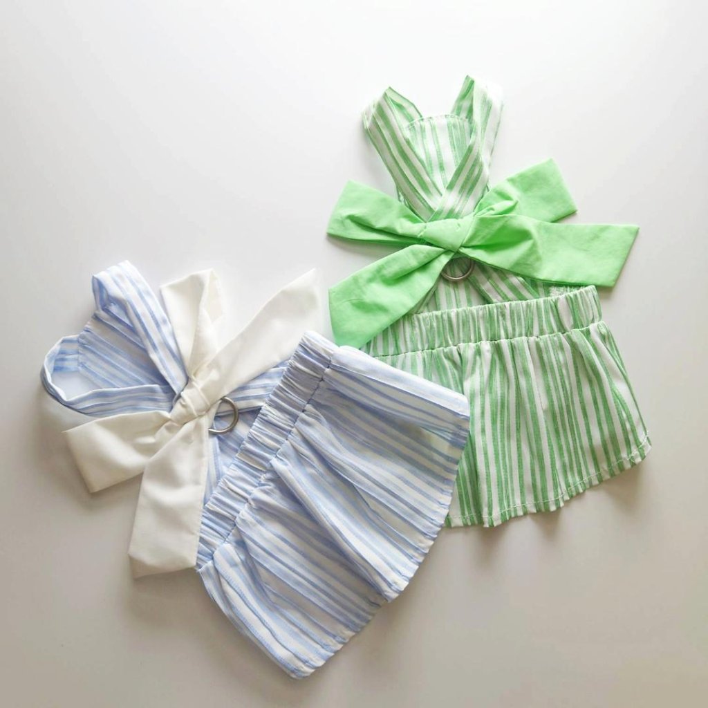 big ribbon stripe one-pieceの画像