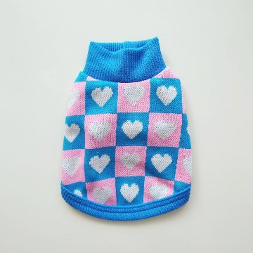 block heart sleeveless knit画像