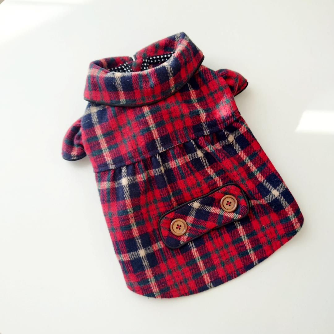 wool plaid coatの画像