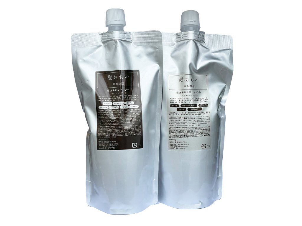 【詰替】髪おもい シャンプー500ml＆トリートメント500g ２点セットの画像