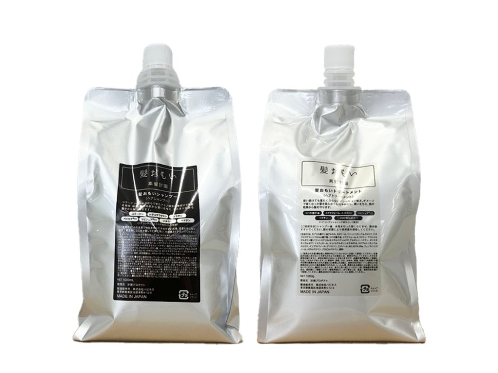 大容量【詰替】髪おもい シャンプー1000ml＆トリートメント1000g ２点セットの画像