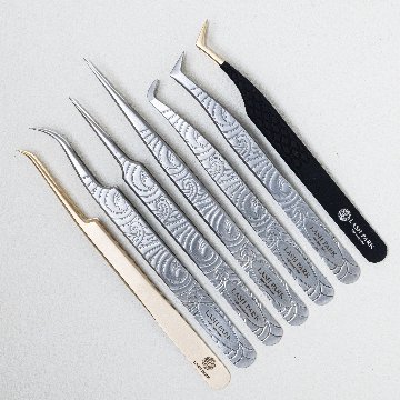 タイトツイーザー プロ用 ボリュームラッシュ用 軽量タイプ　マットゴールドの画像