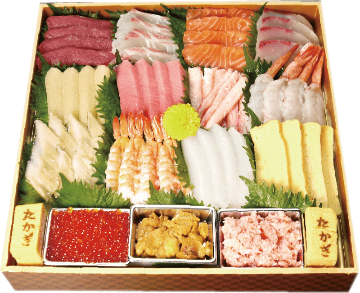 豪華手巻き・ちらし寿司セット　15種盛　　本鮪トロ入画像