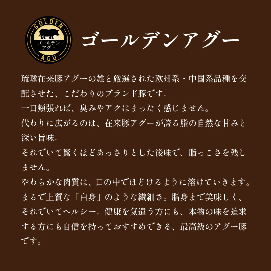 【送料無料】12/22まで早割!! ゴールデンアグーセット "瑠B"の画像