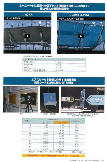 次世代ネット朝顔 ハピネス エアスルー 強風対策 (仮設工業会承認品) 直線部1800型 HP-18CABの画像