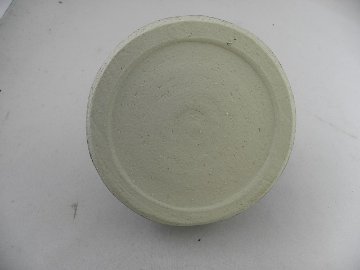 ha-65  積層泥彩　白　半円　一輪花入れ　文部大臣奨励賞受賞作家 荒川　明作 木箱付きの画像