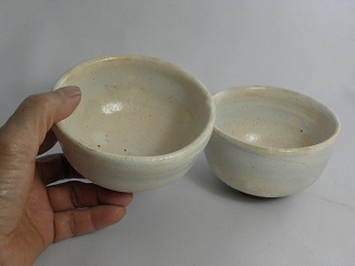 hms-3  御本手夫婦ご飯茶碗　飯碗   文部大臣奨励賞受賞作家　荒川明作 木箱付きの画像