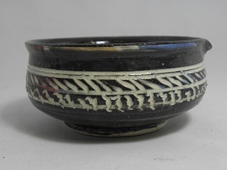 kts-1　積層泥彩　黒　酒注器　　 文部大臣奨励賞受賞作家　荒川明作 木箱付きの画像