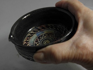 kts-1　積層泥彩　黒　酒注器　　 文部大臣奨励賞受賞作家　荒川明作 木箱付きの画像