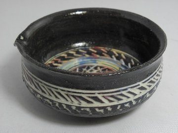 kts-1　積層泥彩　黒　酒注器　　 文部大臣奨励賞受賞作家　荒川明作 木箱付きの画像