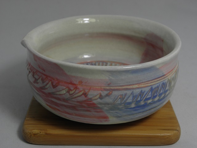 kts-2　積層泥彩　白　酒注器　　 文部大臣奨励賞受賞作家　荒川明作 木箱付きの画像