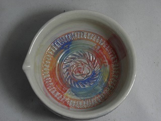 kts-2　積層泥彩　白　酒注器　　 文部大臣奨励賞受賞作家　荒川明作 木箱付きの画像