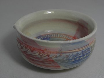 kts-2　積層泥彩　白　酒注器　　 文部大臣奨励賞受賞作家　荒川明作 木箱付きの画像