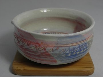 kts-2　積層泥彩　白　酒注器　　 文部大臣奨励賞受賞作家　荒川明作 木箱付きの画像